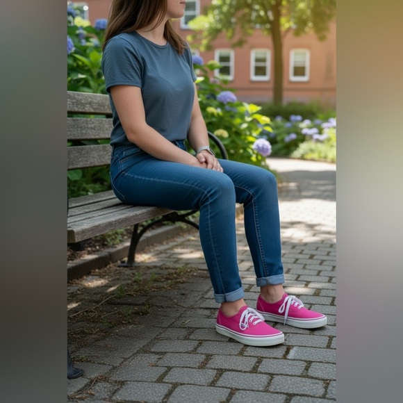 SHOES VANS Canvas Sneaker pink size youth 3.5 - Picture 3 of 13